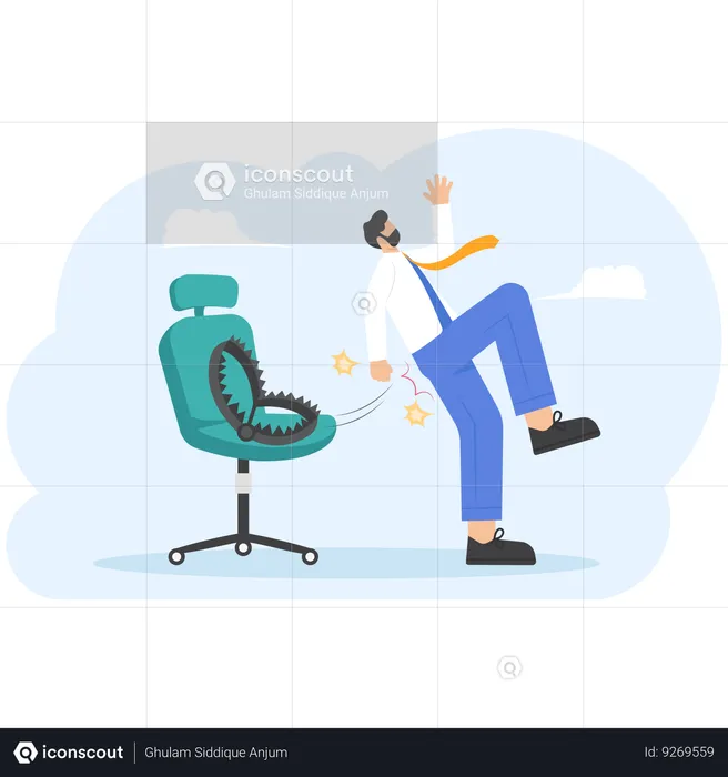 Business chair take a bite businessman  Illustration
