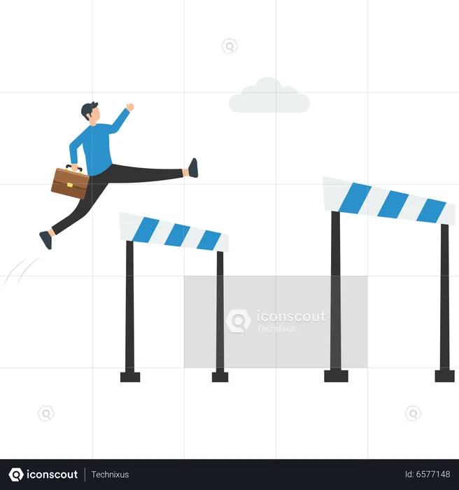 Business Challenge And Obstacle To Achieve Business Success  Illustration