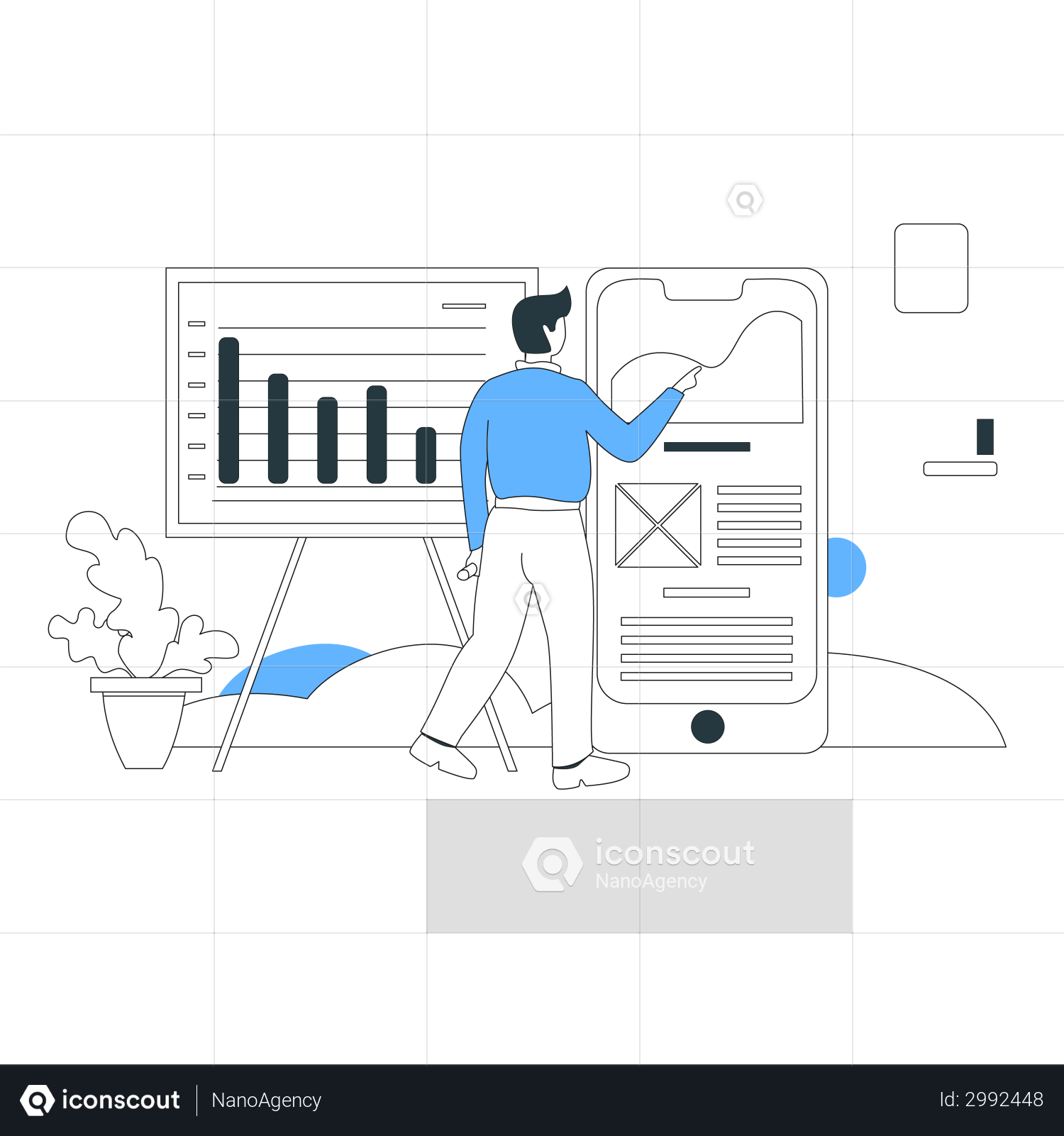 Best Business Chart Illustration Download In PNG & Vector Format