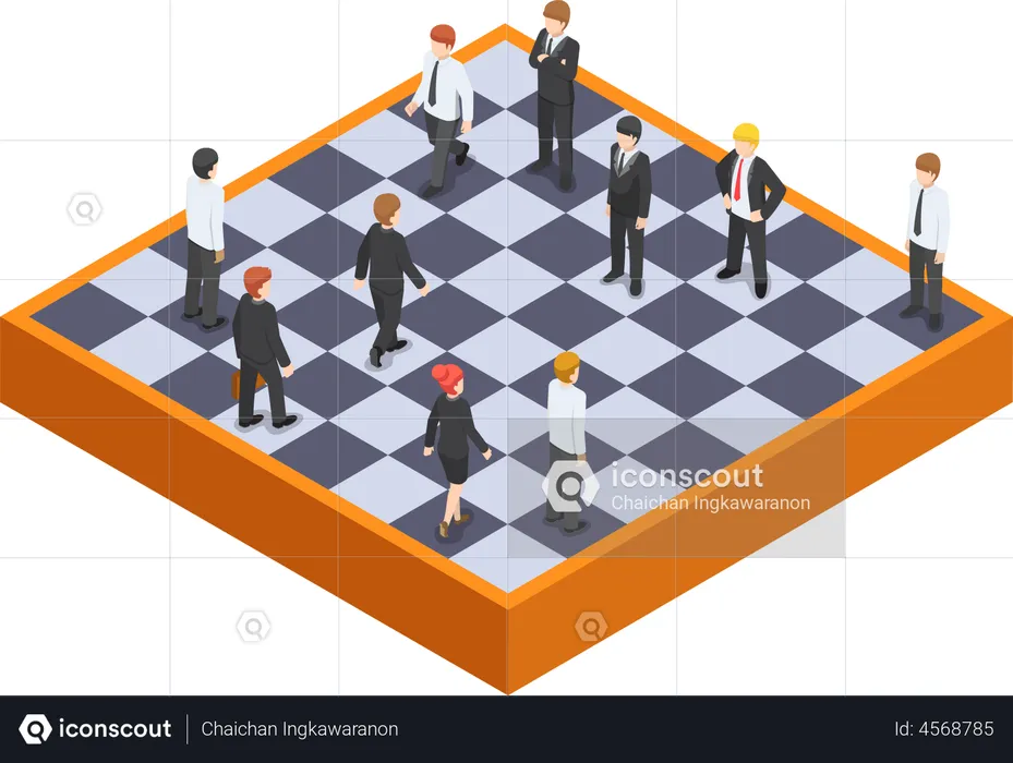 Business chess game  Illustration