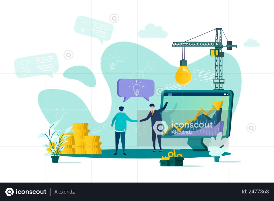 Business collaboration of businessman  Illustration