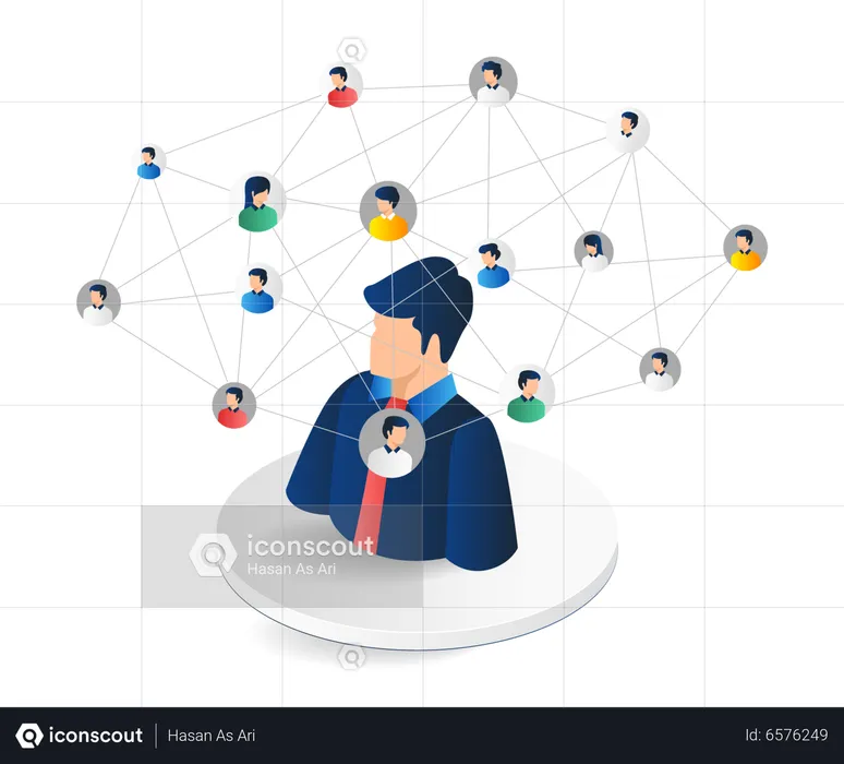 Business collaboration team network  Illustration
