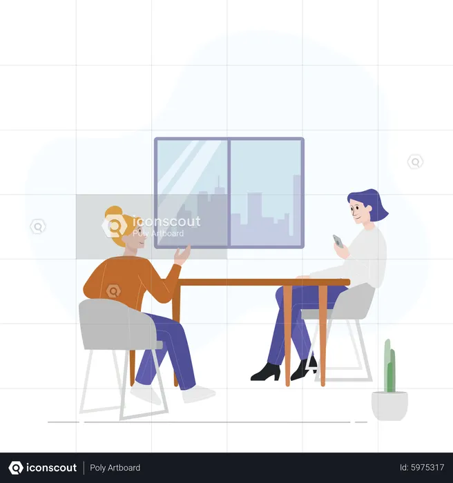 Business colleague talking each other  Illustration