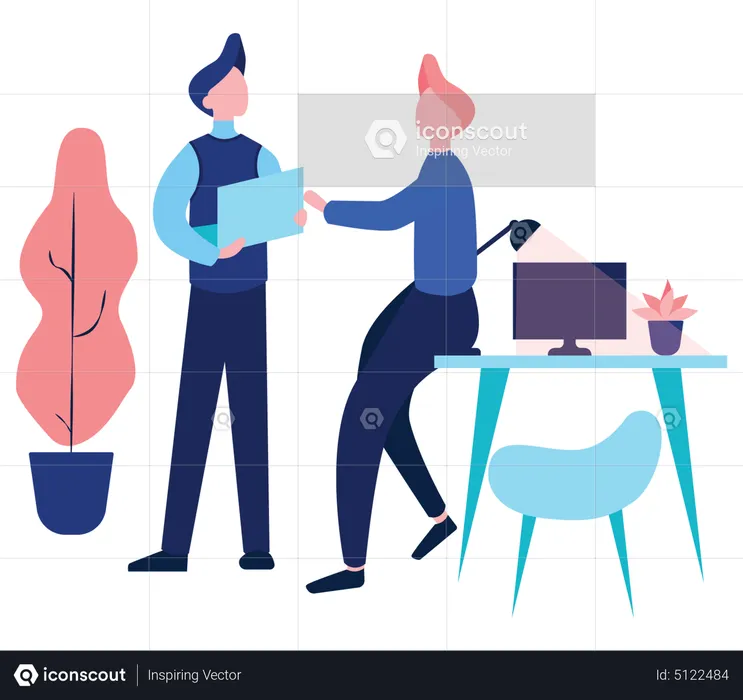 Business Communication between employees  Illustration