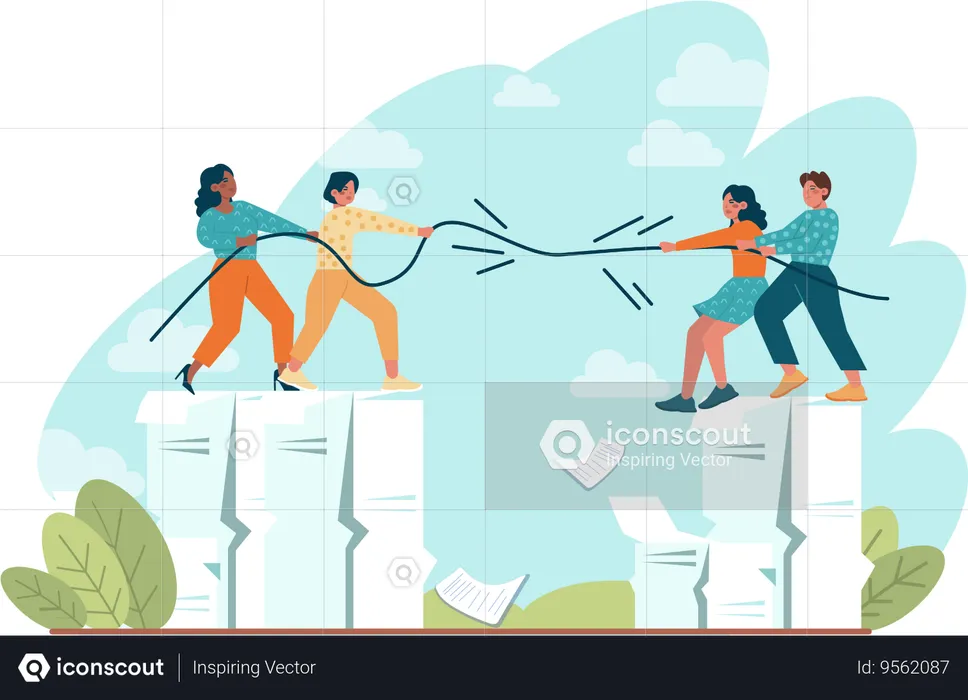 Business competition between business people  Illustration