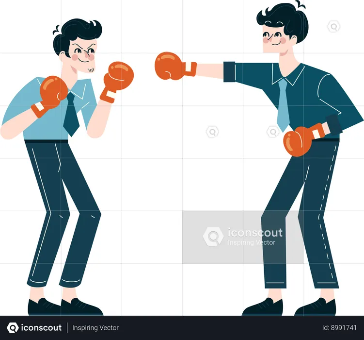 Business competitors are fighting  Illustration