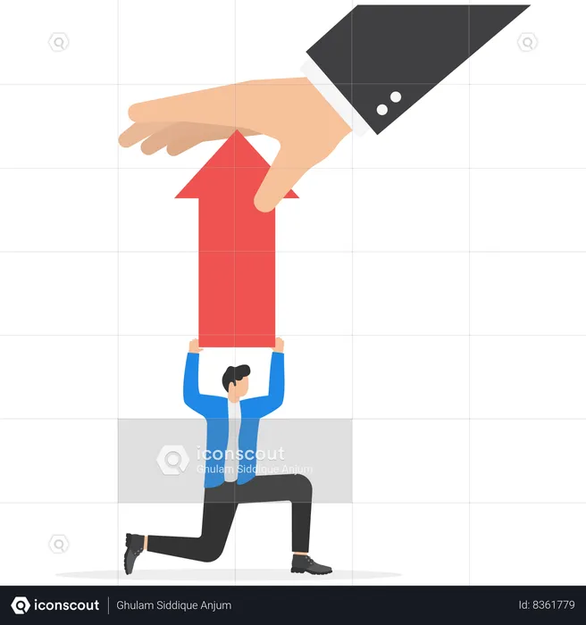 Business competitors stopping business growth  Illustration