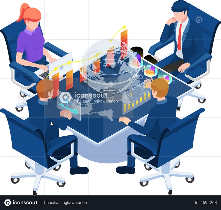 Business Conference And Technology  Illustration