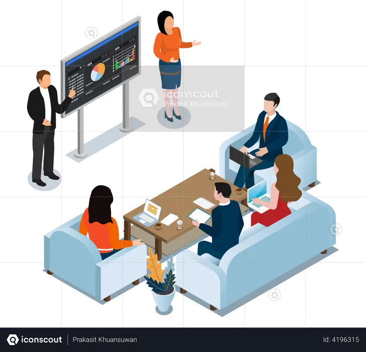 Business conference presentation  Illustration