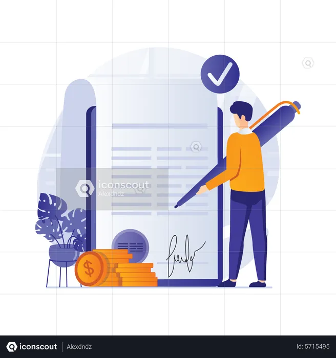 Business contract  Illustration