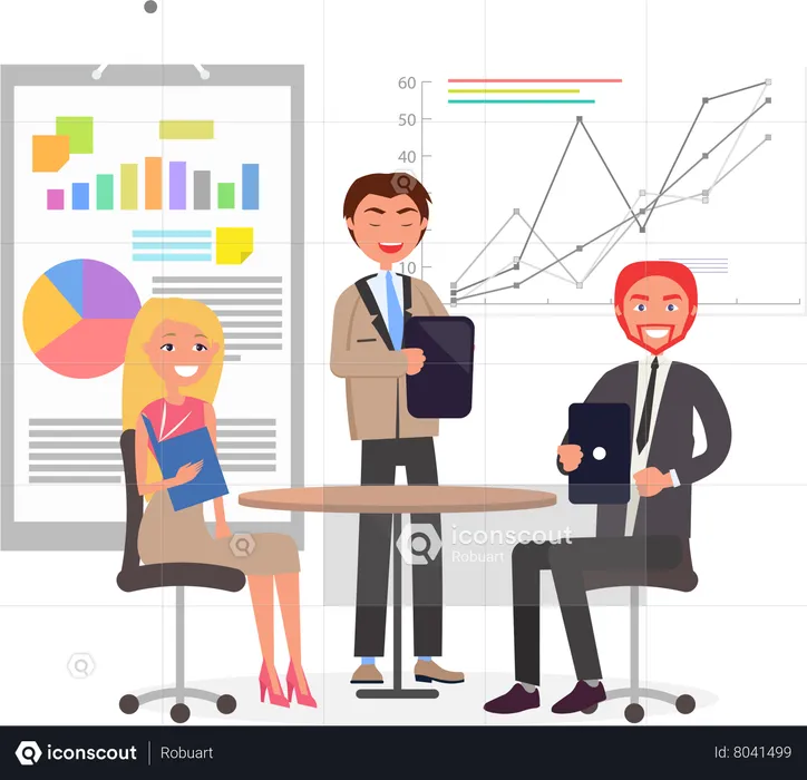 Business conversation in office  Illustration