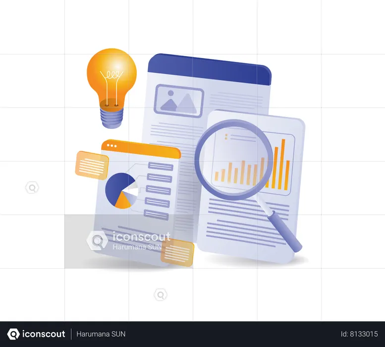 Business creator content analysis ideas  Illustration