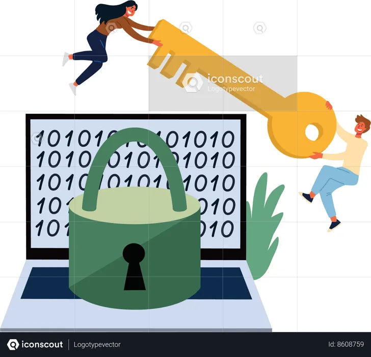 Business data lock  Illustration