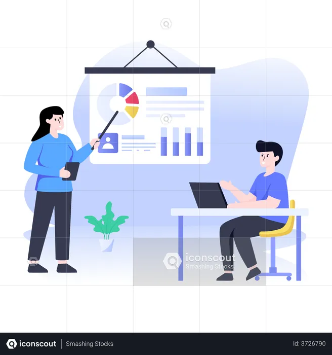 Business data presentation  Illustration