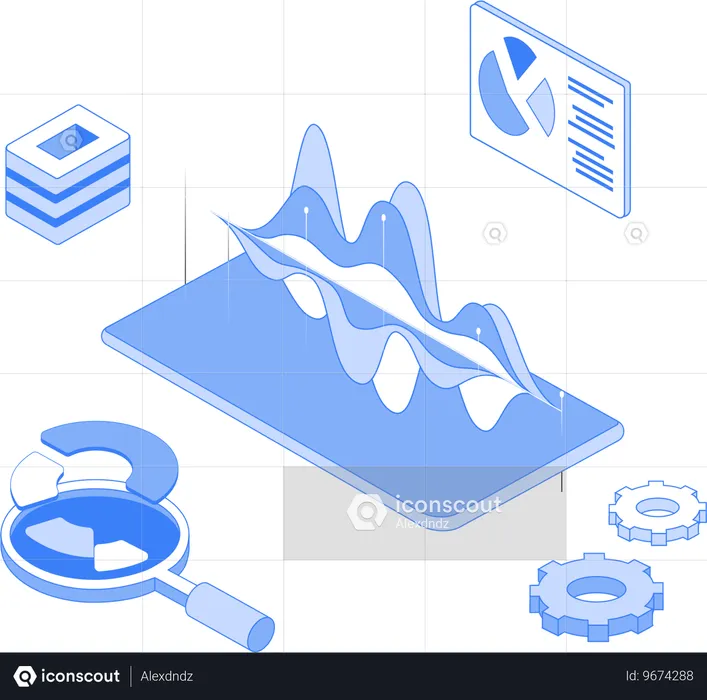 Business data presented on presentation board  Illustration