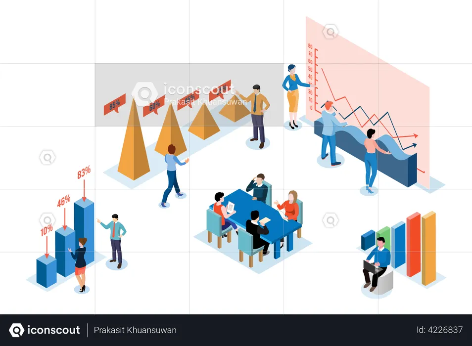 Business data representation  Illustration