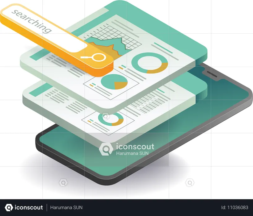 Business data search technology analysis  Illustration