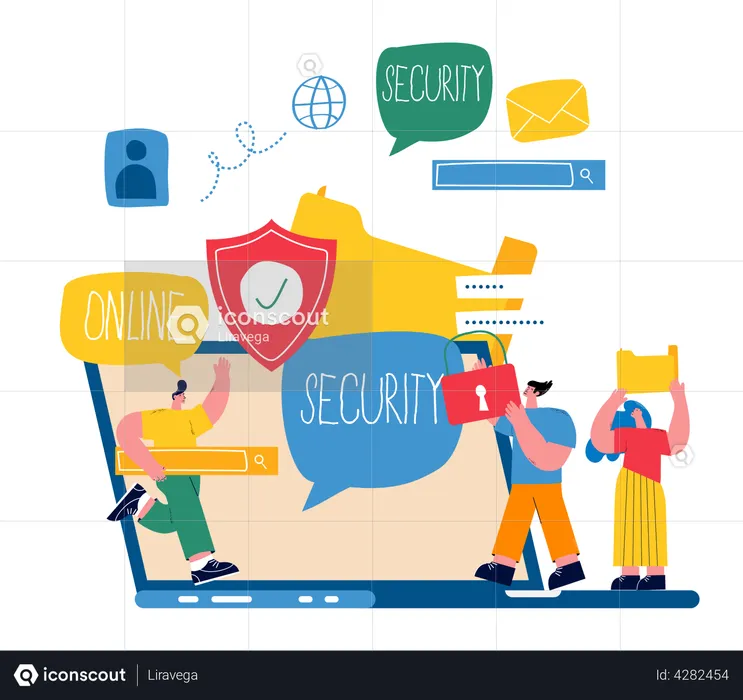 Business data security  Illustration