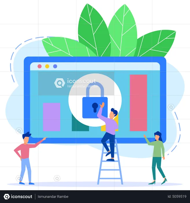 Business Data Security  Illustration