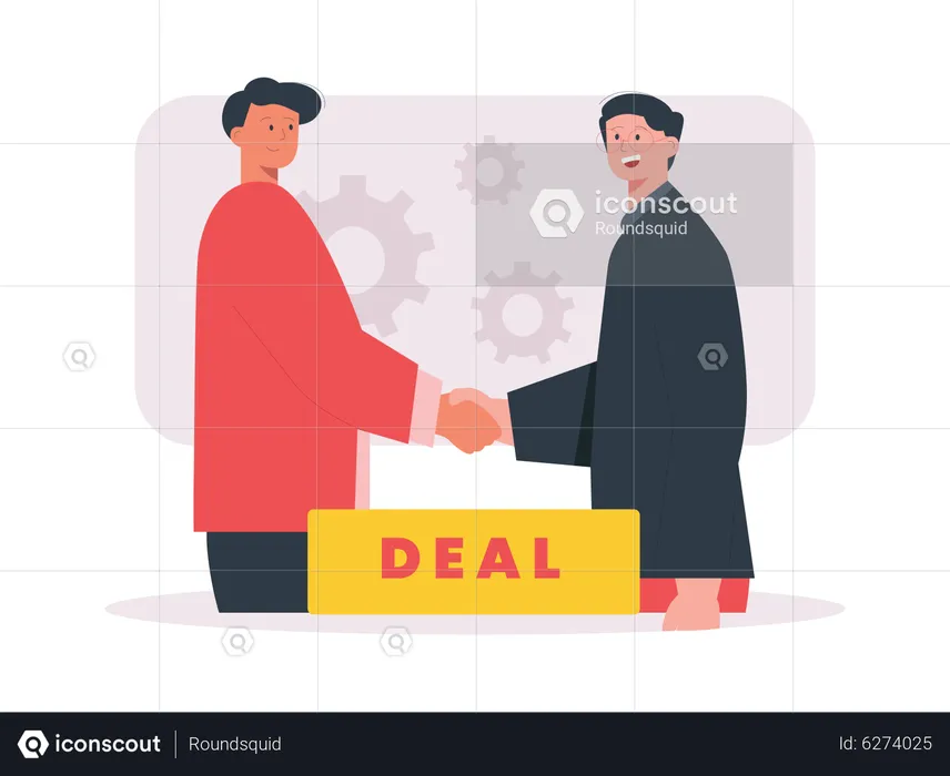 Business deal handshake  Illustration