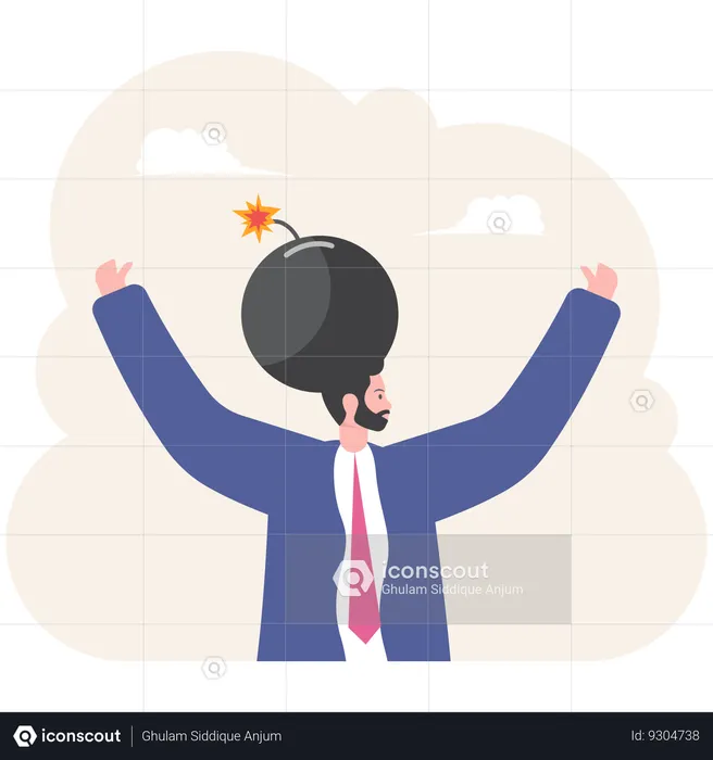 Business debts on businessman  Illustration