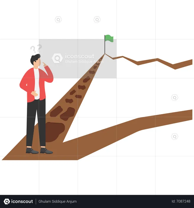 Business decision making with shortcut  Illustration