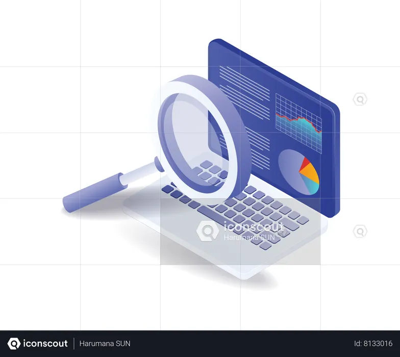 Business developer analysis data management  Illustration