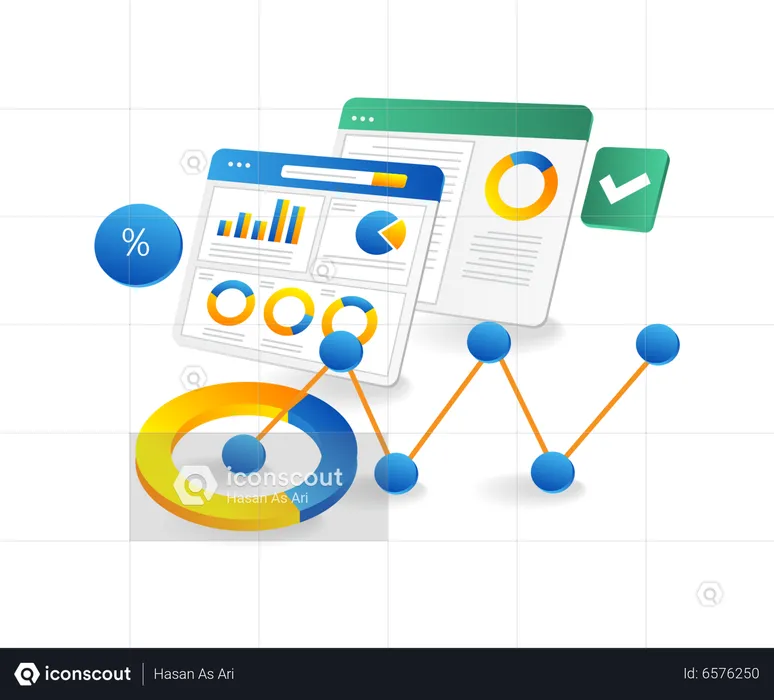 Business development analysis data screen  Illustration