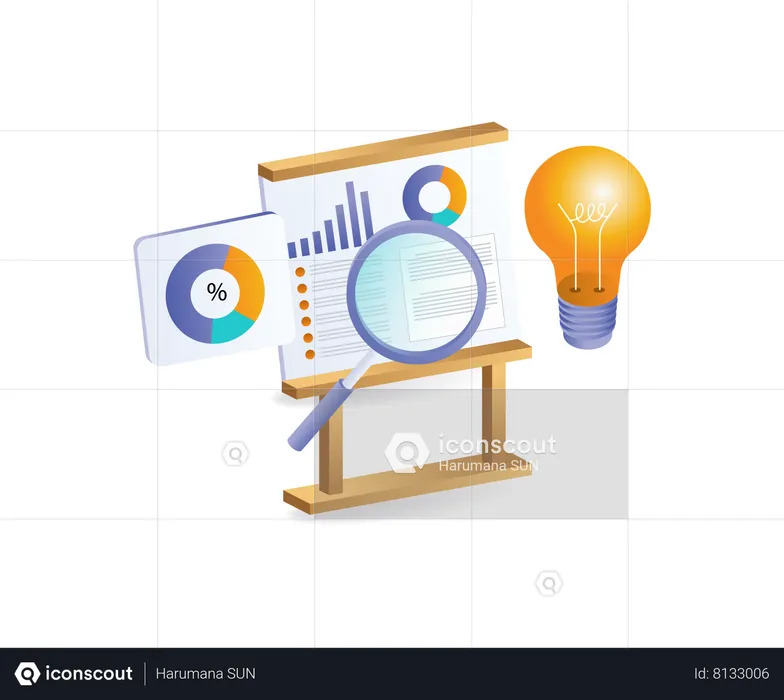 Business development analysis plan board  Illustration