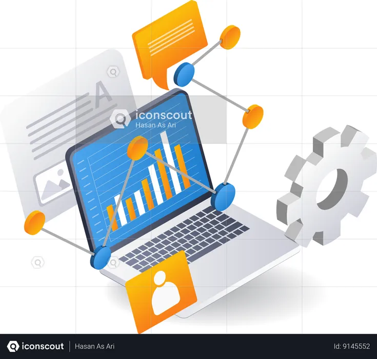Business development analyst data process  Illustration