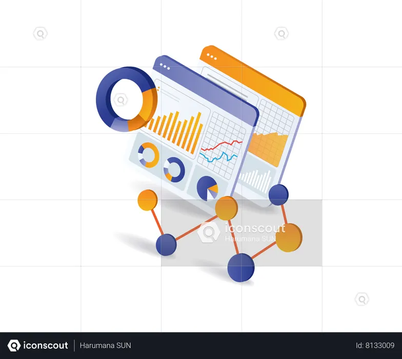 Business development data analysis management system  Illustration