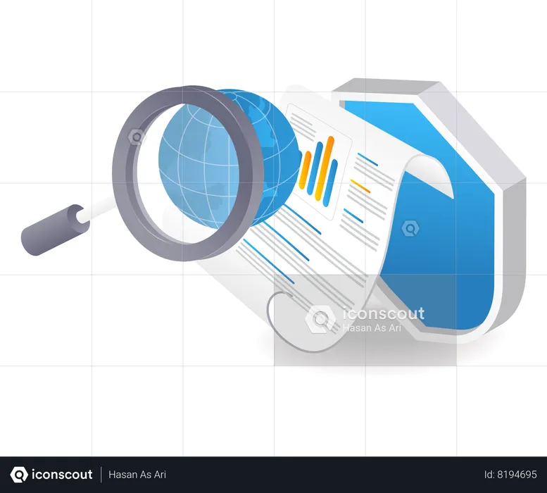Business development security analysis data  Illustration