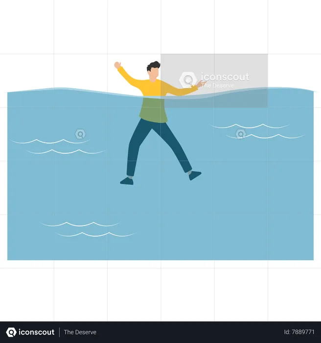 Business drowned  Illustration