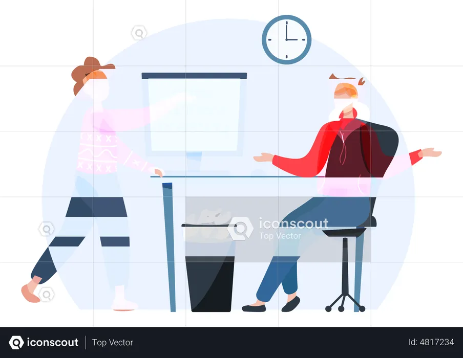 Business employee discussing  Illustration