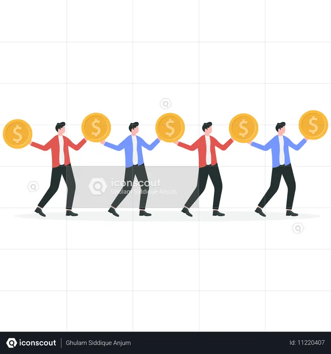 Business employee getting wages  Illustration