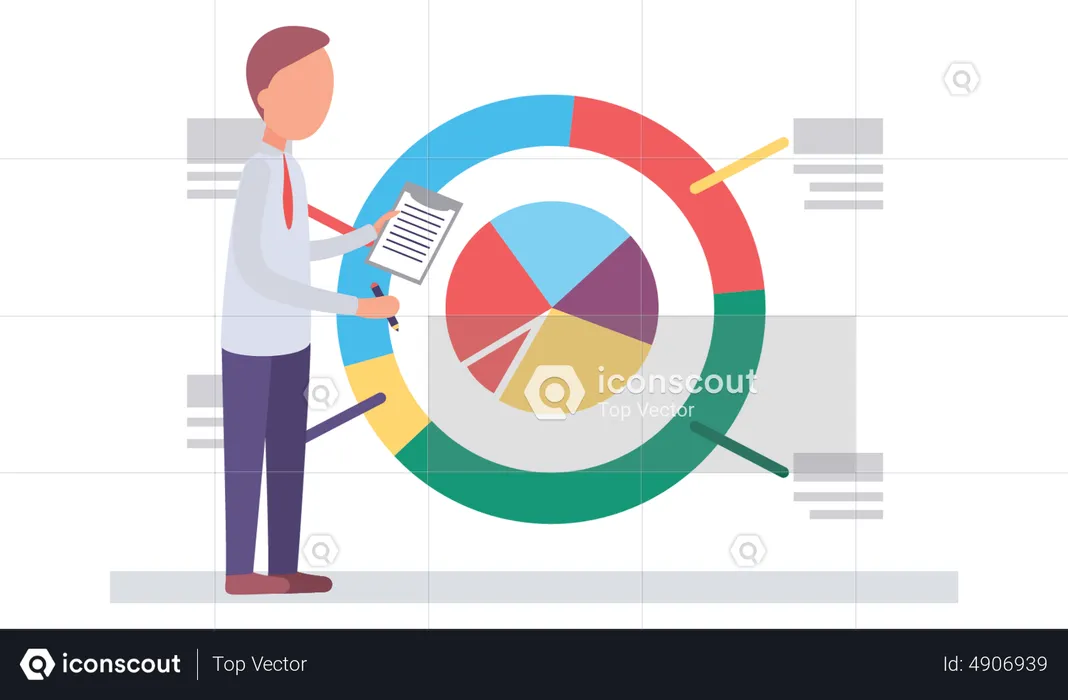 Business employee making presentation  Illustration