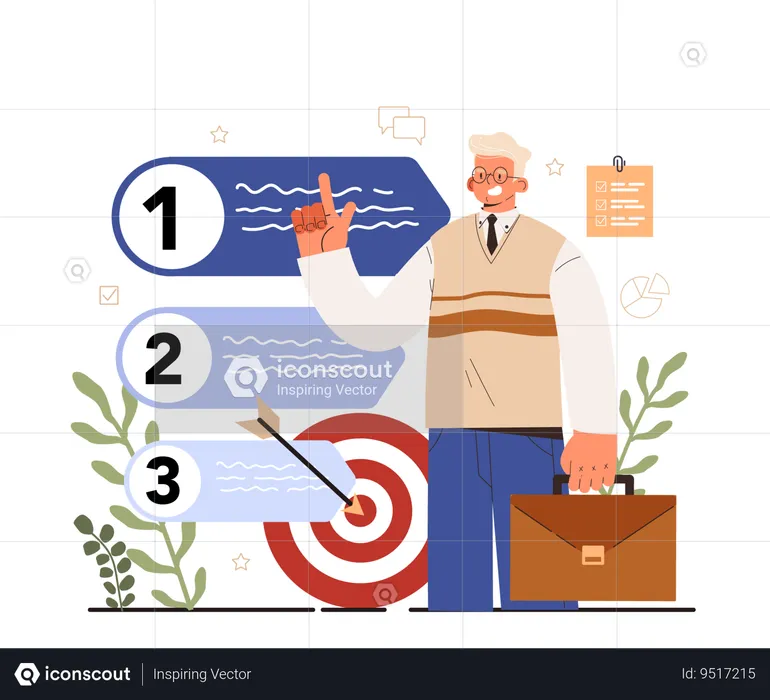 Business employee with prioritization skill  Illustration