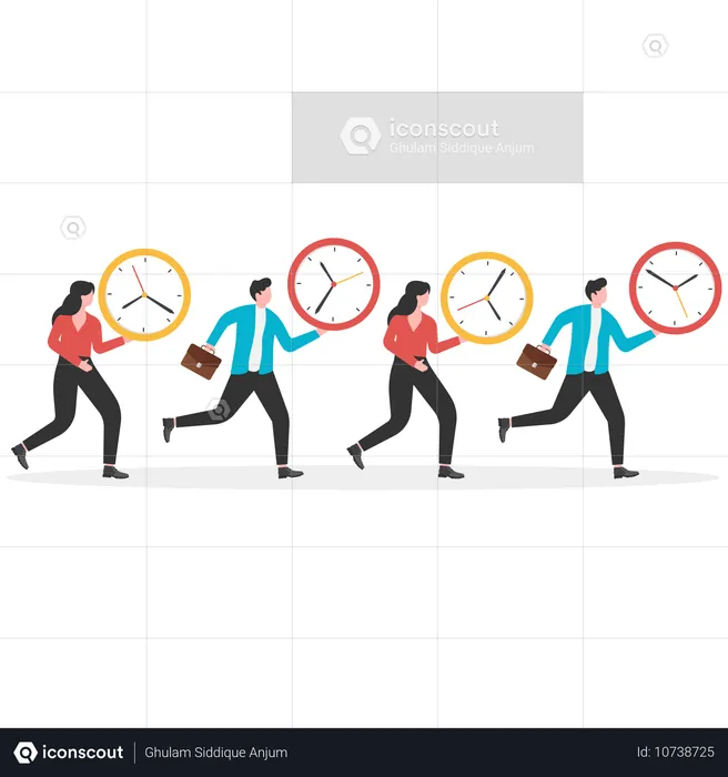 Business employee working on business deadlines  Illustration