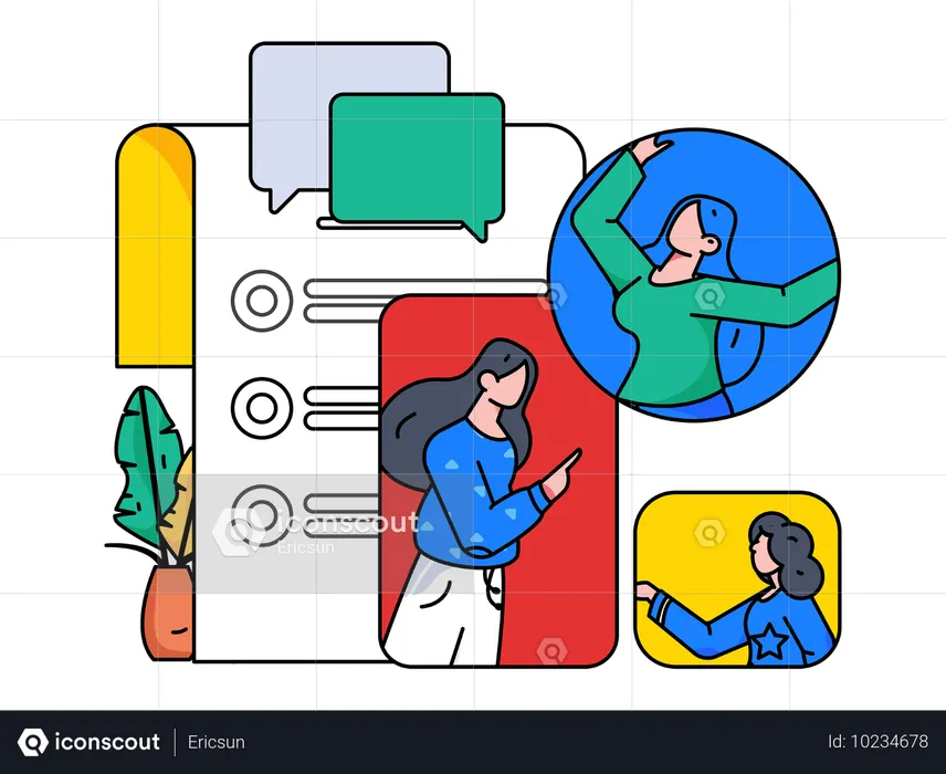 Business employees doing online meeting  Illustration