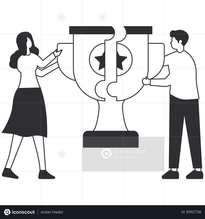 Business employees doing teamwork  Illustration