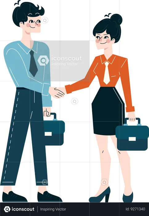 Business employees shaking hands  Illustration