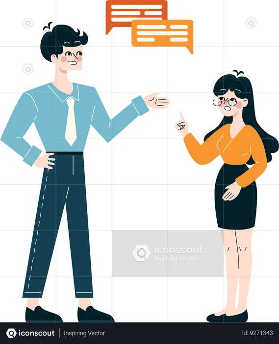 Business employees talking to each other  Illustration