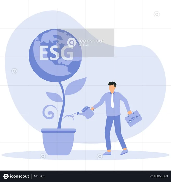 Problème ESG ou écologie des entreprises  Illustration