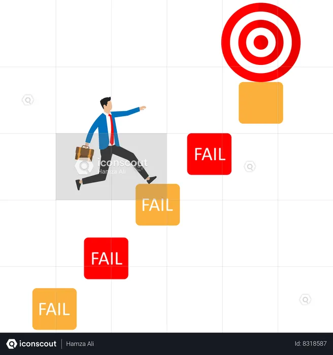 Business failure and achieve target  Illustration