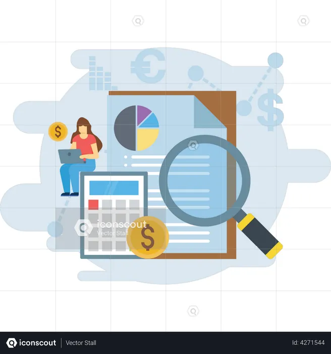 Business finance analysis  Illustration
