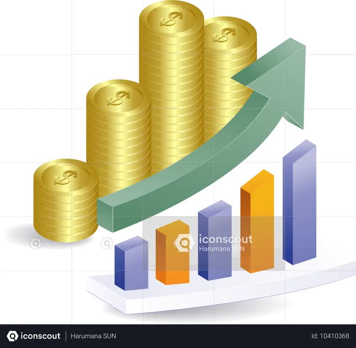 비즈니스 재무 개발 분석  일러스트레이션