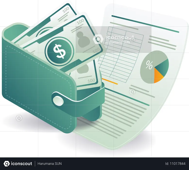 Business financial income and analysis data  Illustration