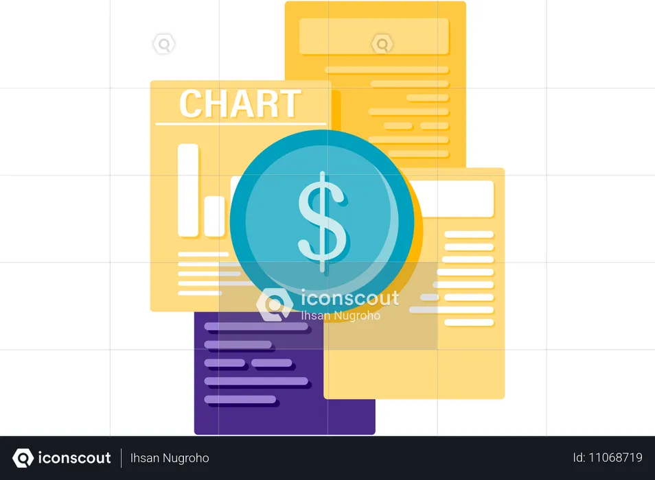 Business financial report  Illustration