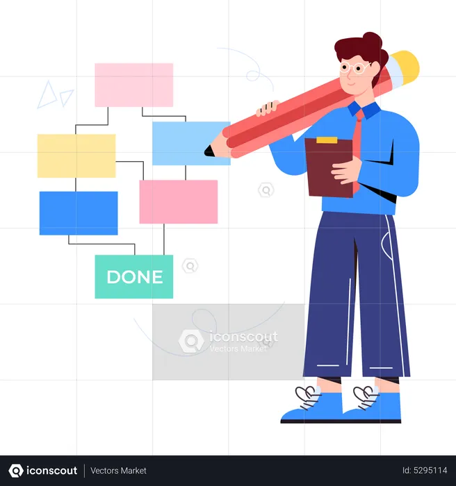 Business Flow Planning  Illustration