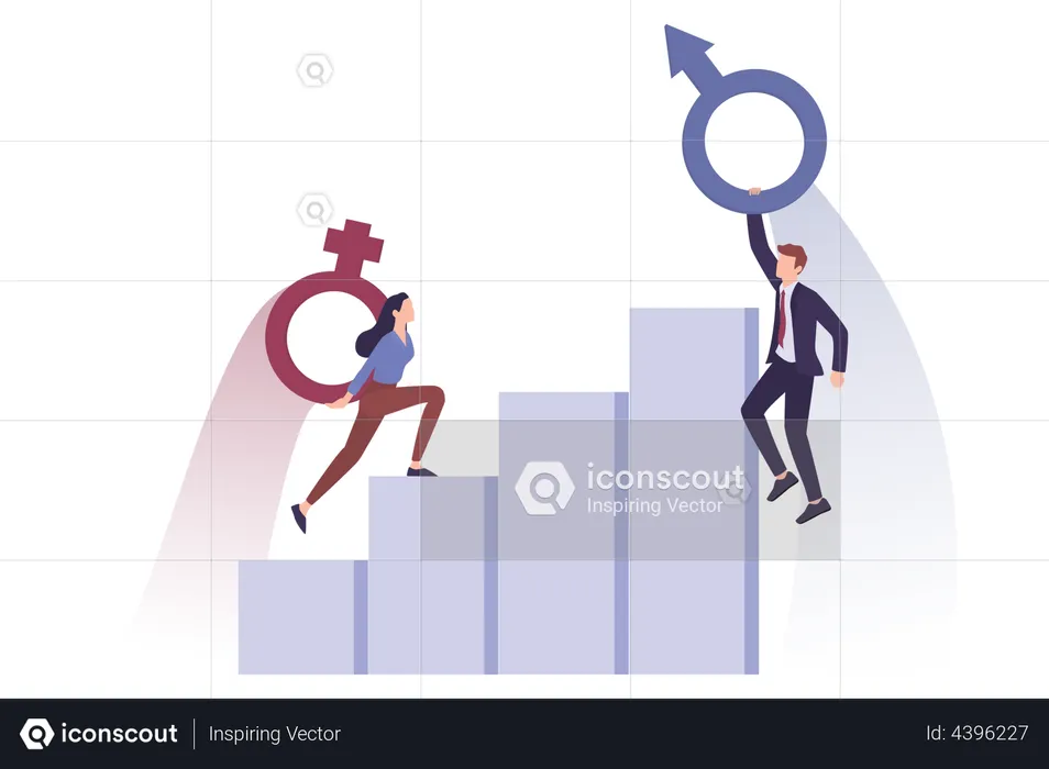 Business gender inequality  Illustration